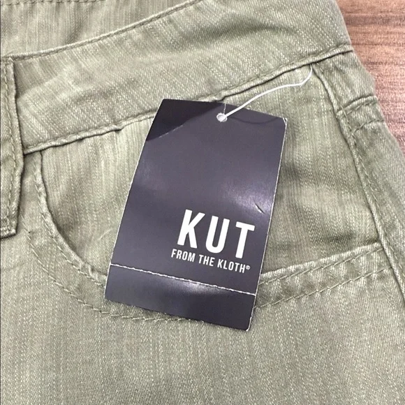 KUT from The Kloth Womens Sienna Super Wide Leg in Olive Carpenter Pants Size 0 - Picture 11 of 11